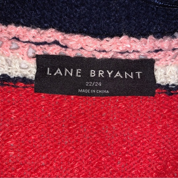 Lane Bryant  Striped Short Sleeve Cropped Knit Open Front Cardigan 22/24 - Picture 3 of 6